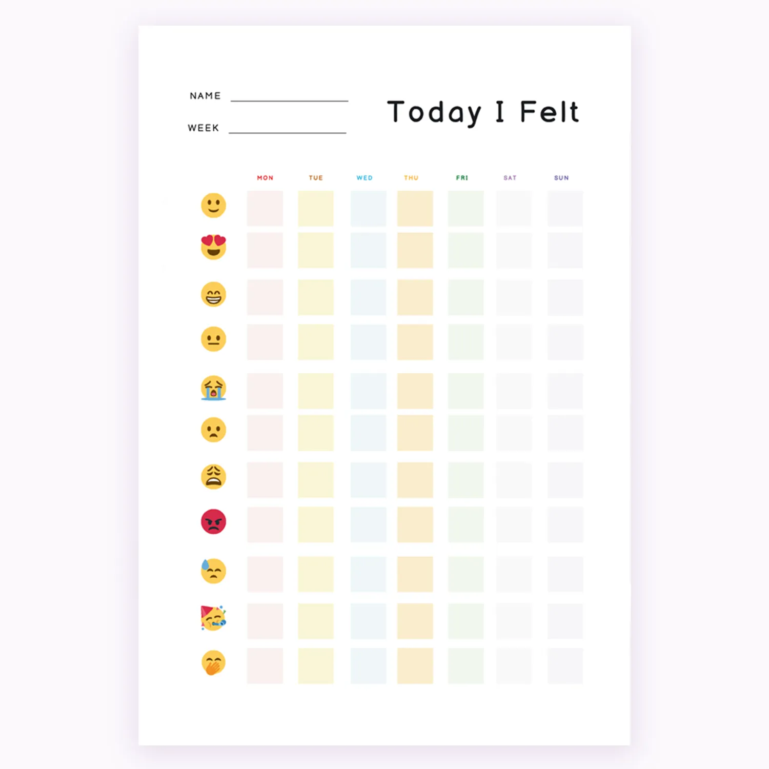 Weekly Emoji Mood Tracker