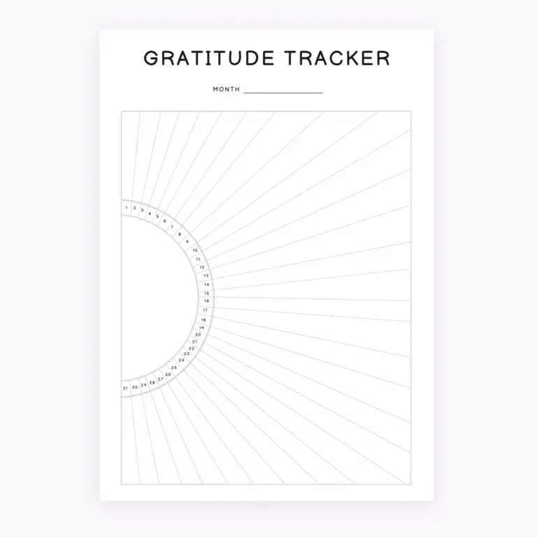 Monthly Gratitude Tracker