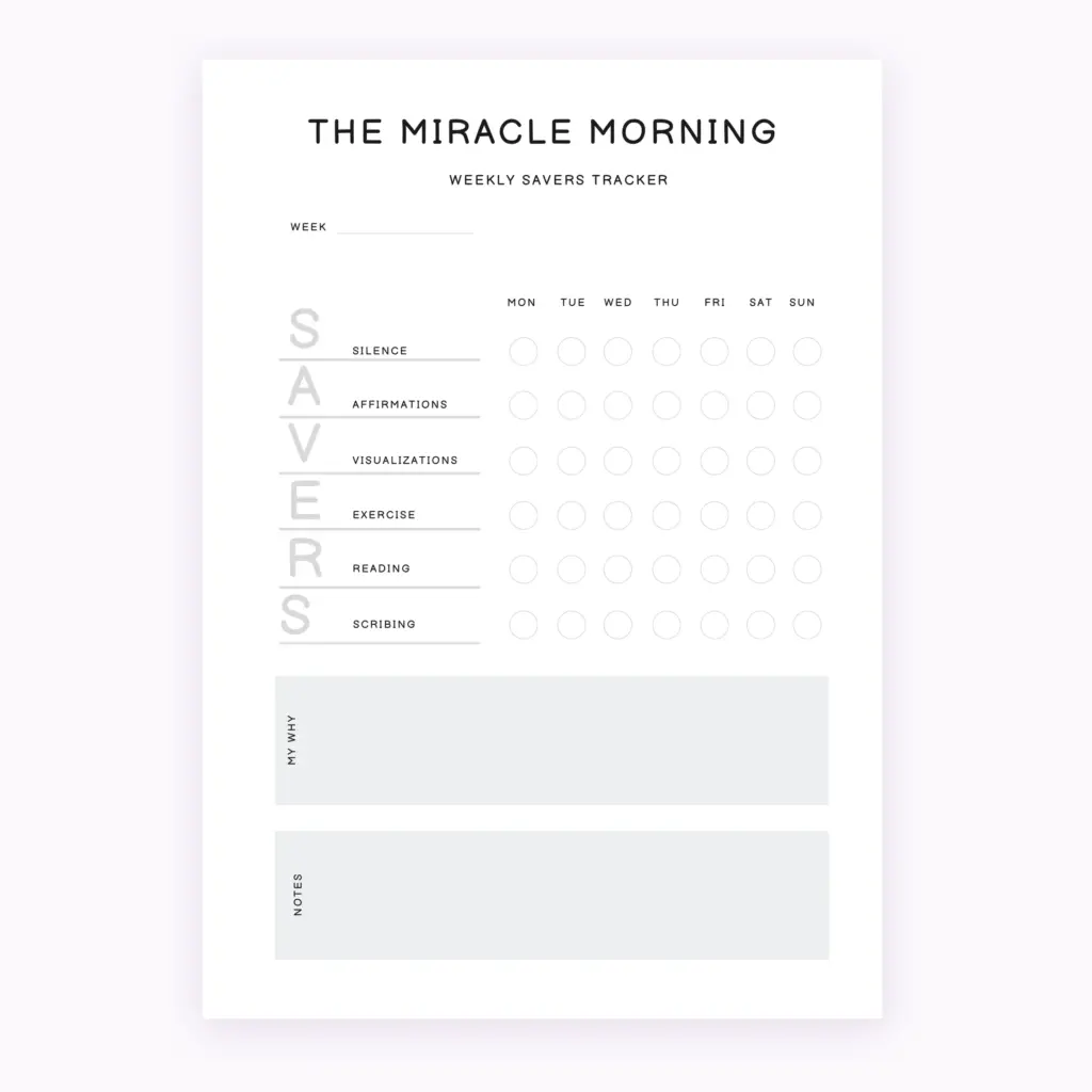 Miracle Morning SAVERS Tracker