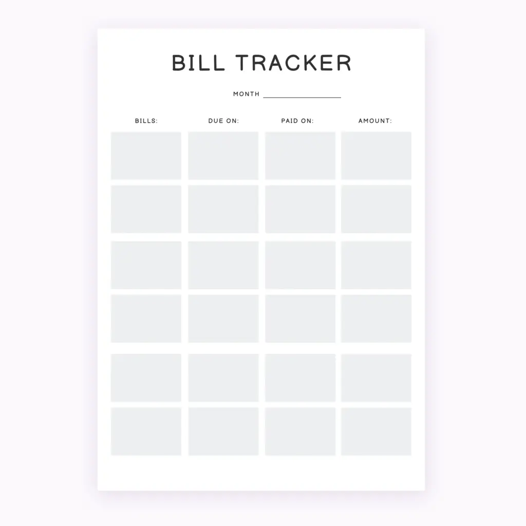Monthly Bill Tracker