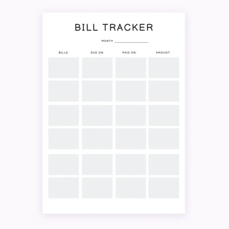 Monthly Bill Tracker