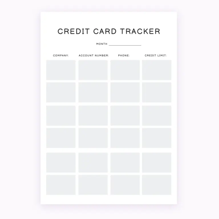 Monthly Credit Card Tracker