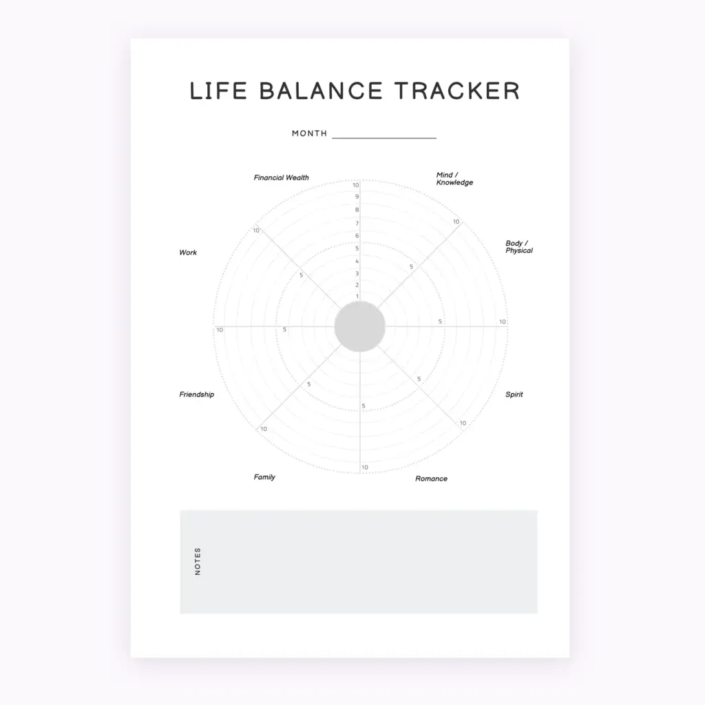 Monthly Life Balance Tracker