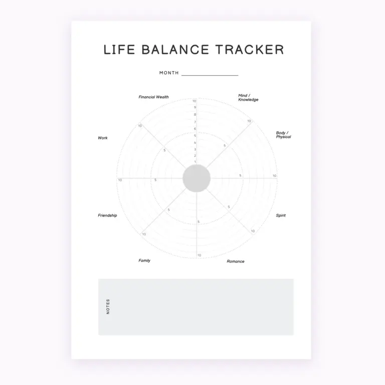 Monthly Life Balance Tracker